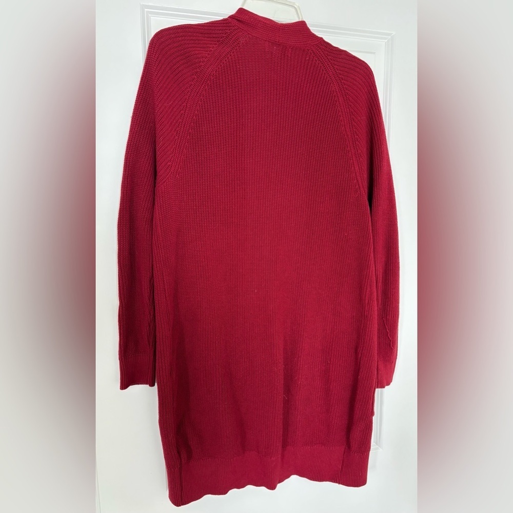 Nordstrom BP Knit Dark Red Burgundy Open Long Cardigan Sweater Small Cozy Soft - Picture 3 of 6